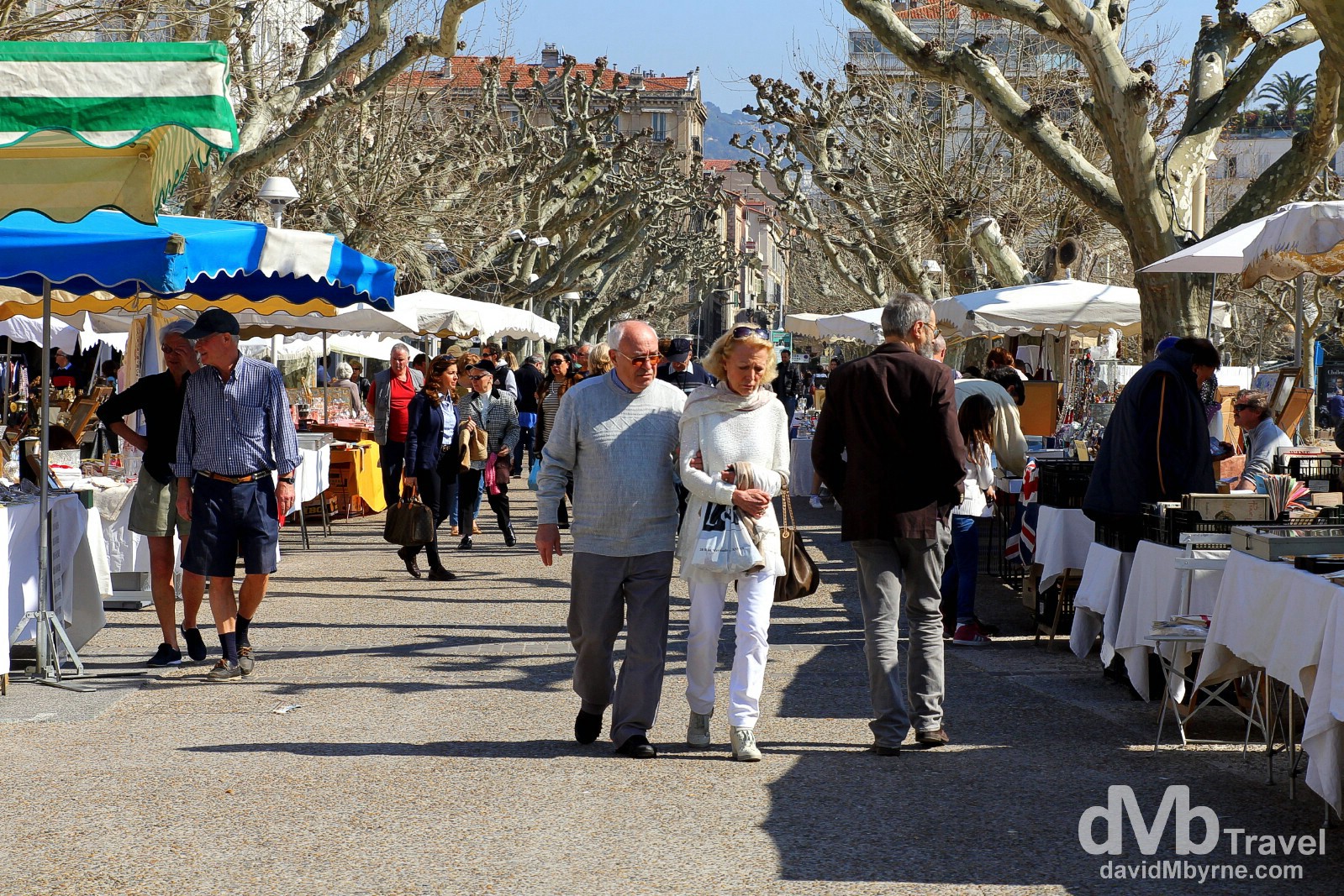 Arts & crafts market in Square Lord Brougham, Cannes, Côte d'Azur, France. March 15th, 2014. 