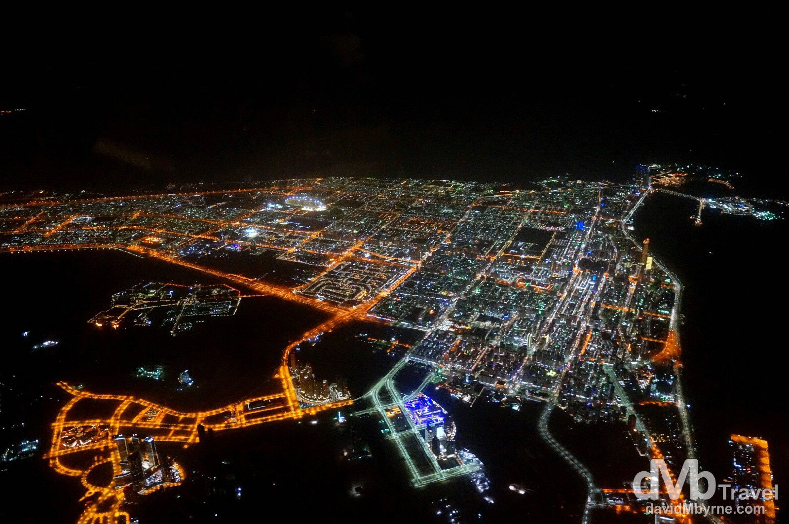 Abu Dhabi, UAE, as seen from Rotana Jet flight RG125 en route to Muscat, Oman. April 24th, 2014. 