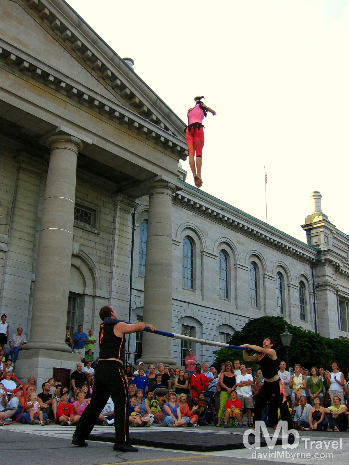 Buskerfest performers wow the crowds in front of City Hall in Kingston, Ontario, Canada. July 13th, 2006. 