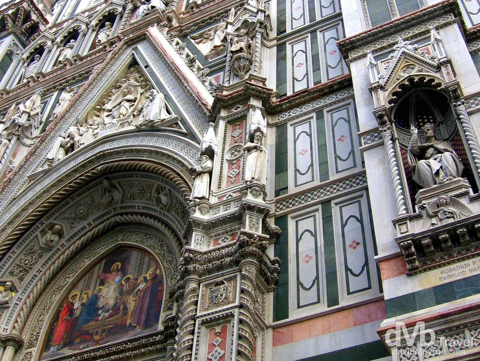 A section of the facade of the Dumo in Plazza del Dumo, Florence, Tuscany, Italy. August 29th, 2007.