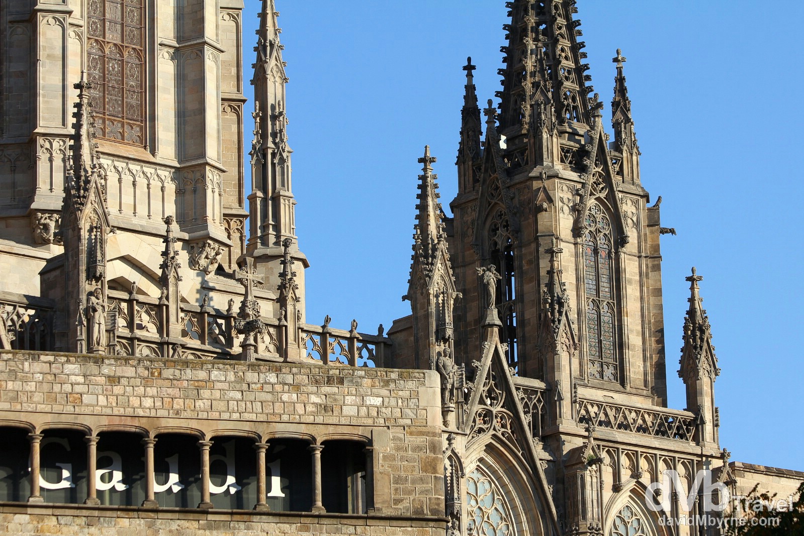 Detail of La Catedral in Barri Gotic, Barcelona, Spain. June 16th, 2014.