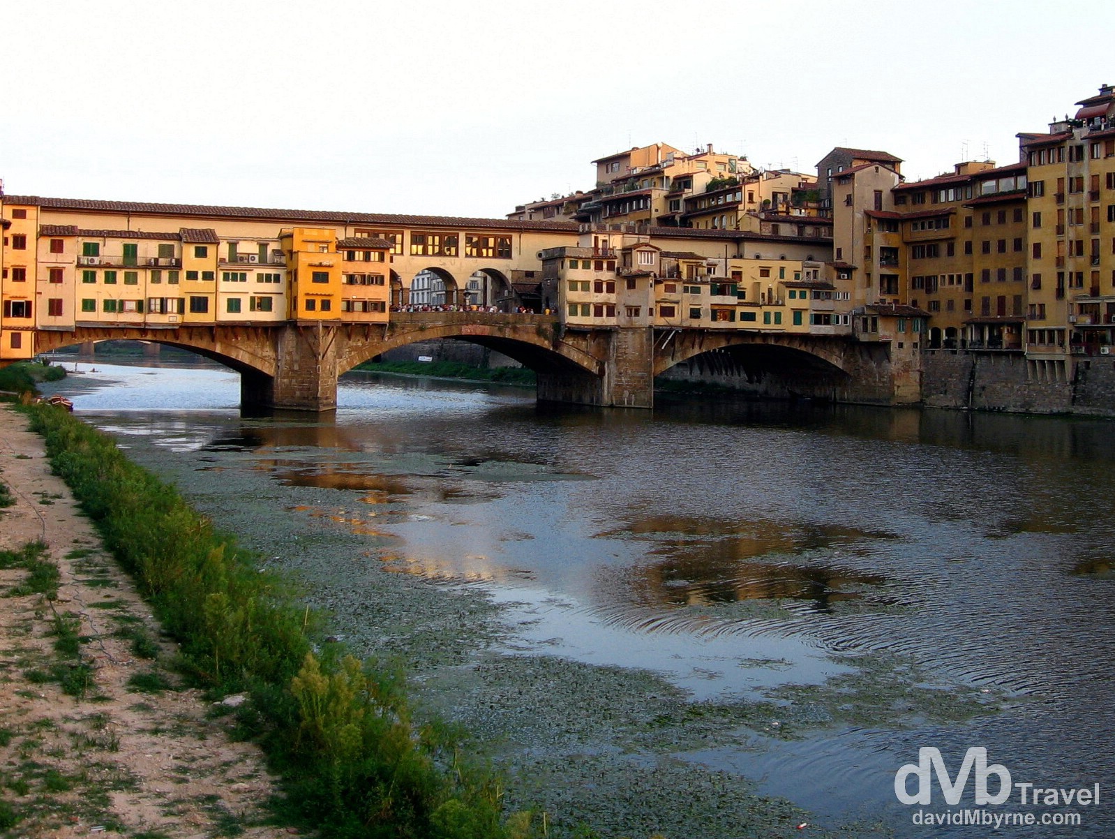 The Ponte Vecchio bridge over the Arno River in Florence, Tuscany, Italy. August 28th, 2007.