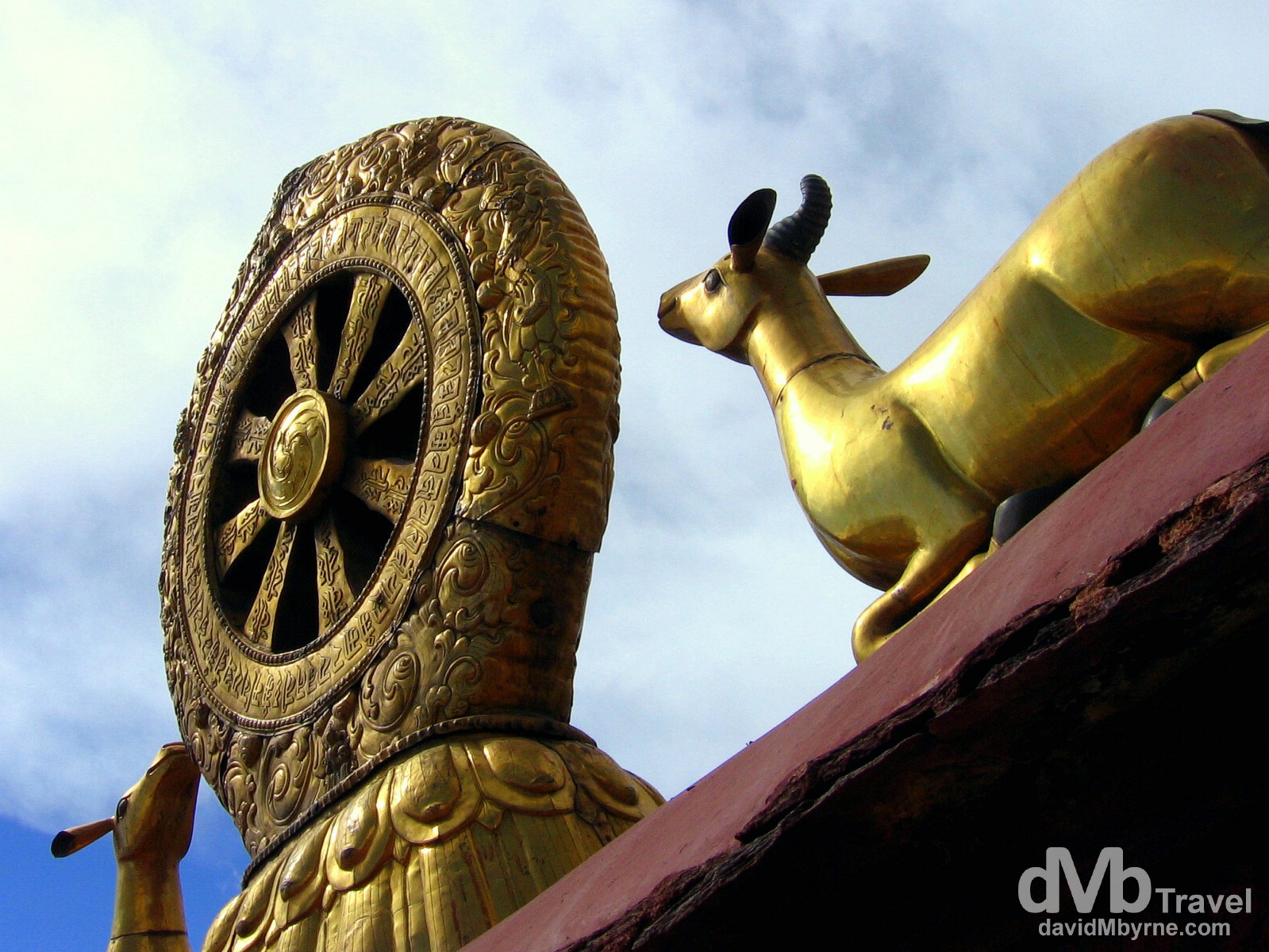 The roof of the Jokhang Temple in Lhasa, Tibet. February 27th, 2008.