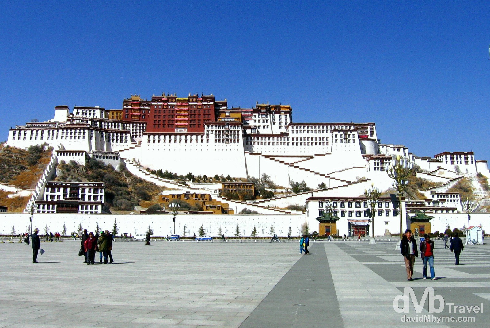 The Potala Palace as seen from People's Park, Lhasa, Tibet. February 25th, 2008.