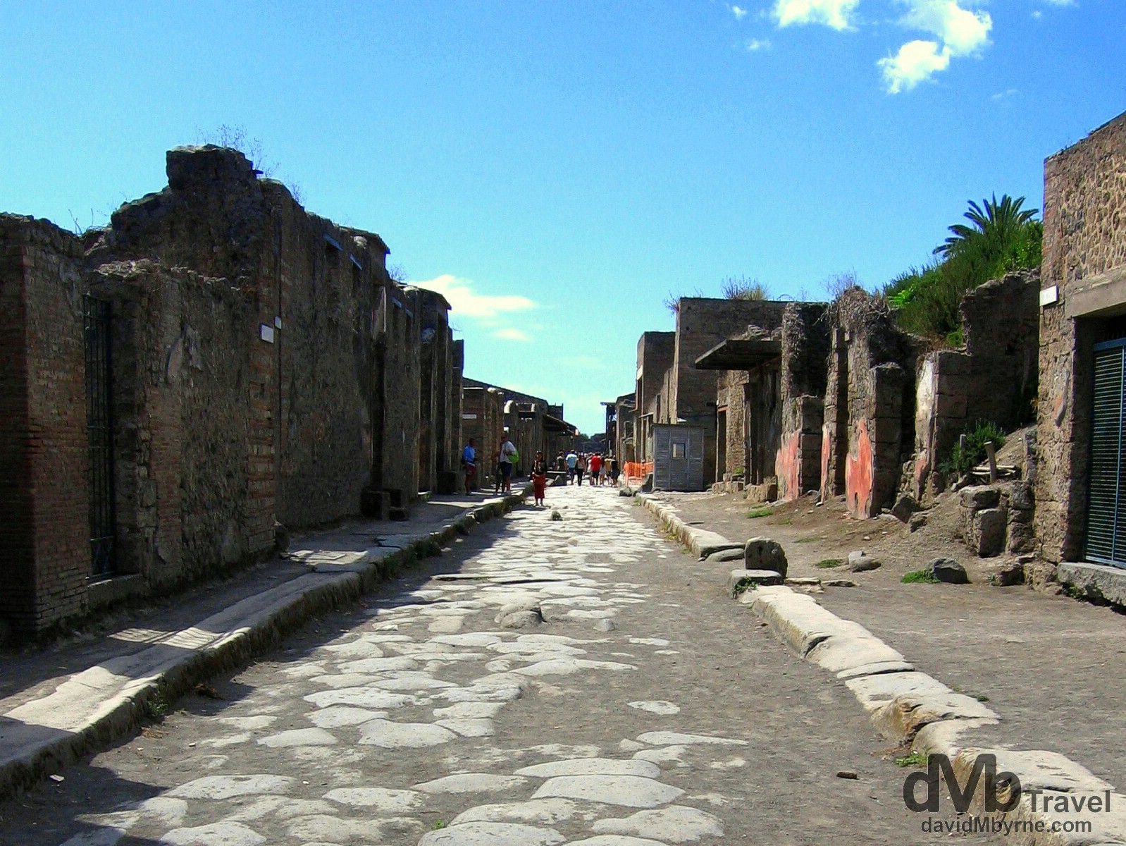 Via dell Abbondanza, one of the main streets in the Roman ruins of Pompeii, Campania, Italy. September 5th, 2007.
