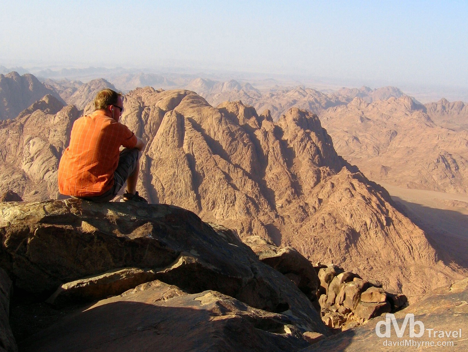 Waiting for sunset atop Mt. Sinai, Sinai Peninsula, Egypt. April 22, 2008.