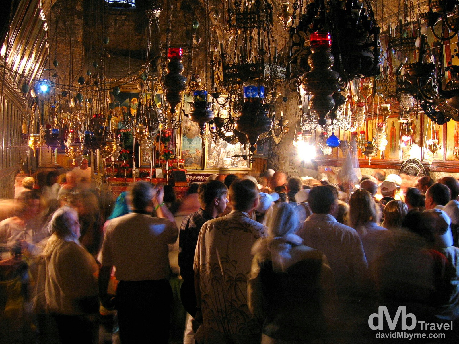 The interior of the Tomb of the Virgin Mary, aka Church of the Sepulchre of Saint Mary, Kidron Valley, Jerusalem, Israel. May 1, 2008.   Church of the Assumption,  (Mary's Tomb) Jerusalem Isarel
