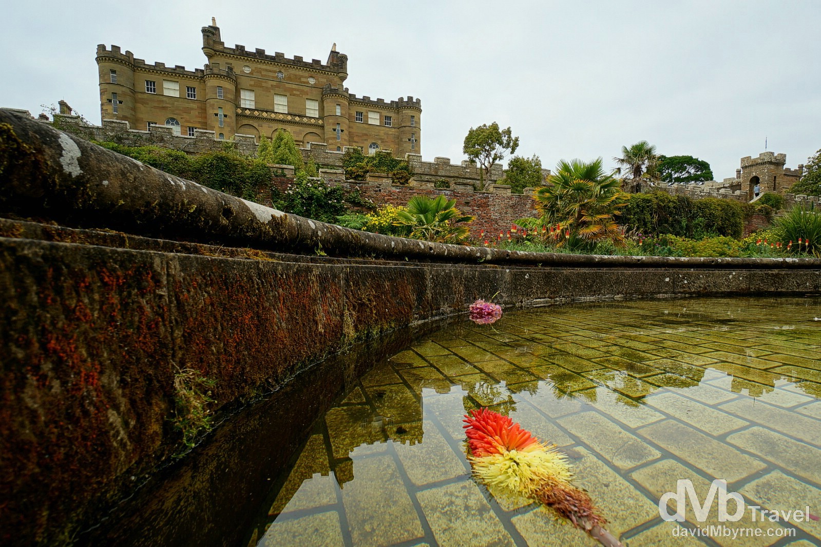 A section of the decorative water fountain fronting Culzean Castle, Ayrshire, Scotland. September 19, 2014. 
