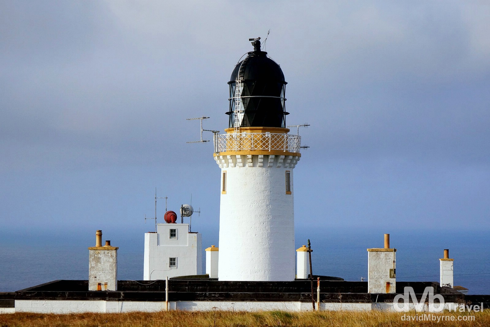 The lighthouse on Dunnet Head, the most northerly point on the British mainland. Dunnet Head, Scotland. September 14, 2014.