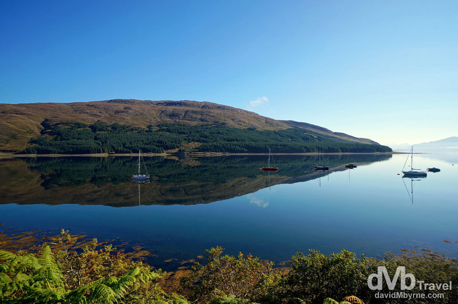 Reflections off the A87 on the Isle of Skye, Scotland. September 17, 2014. 