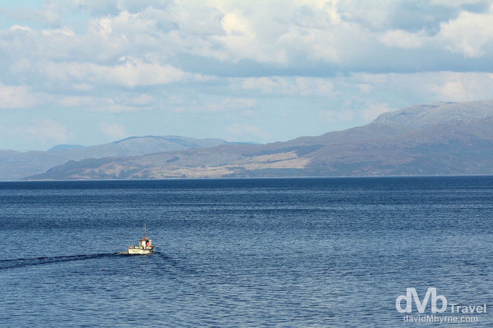 As seen from the Armadale to Mallaig ferry crossing the narrow Sound of Sleat, western Scotland. September 17, 2014.