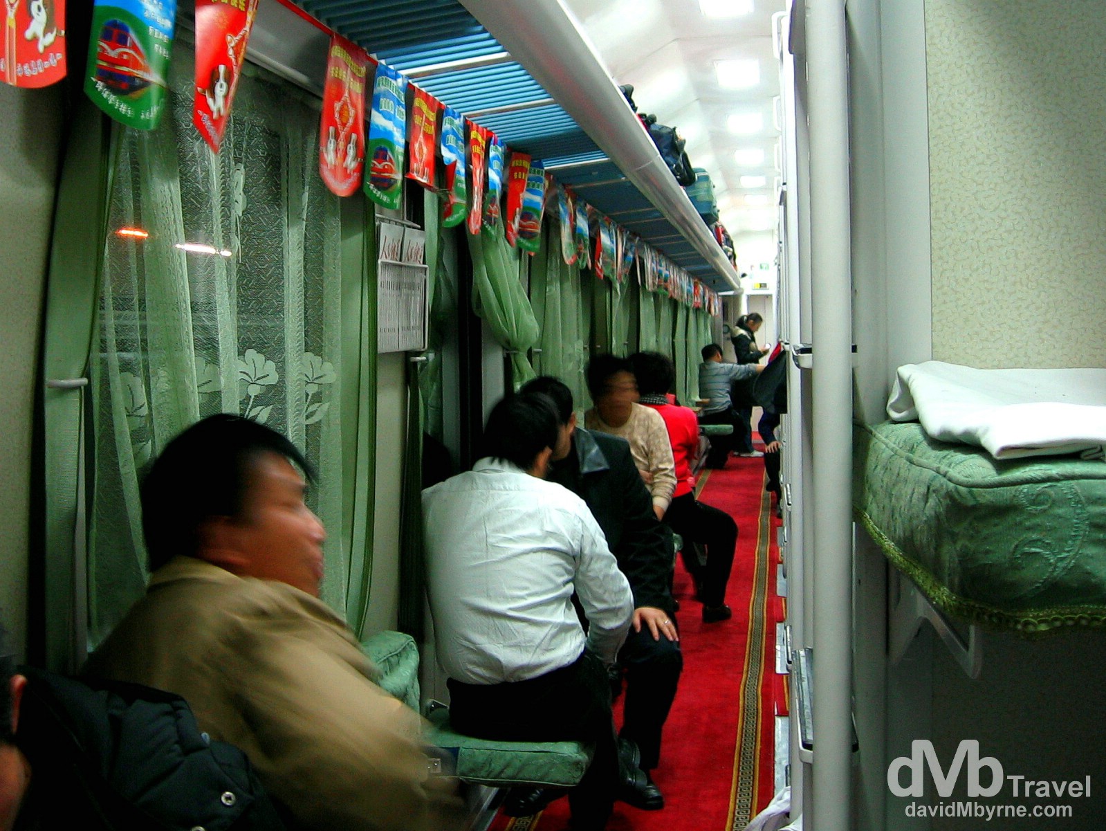 Hard Sleeper class carriage on the train from Beijing to Hohhot, China, February 11, 2006. 