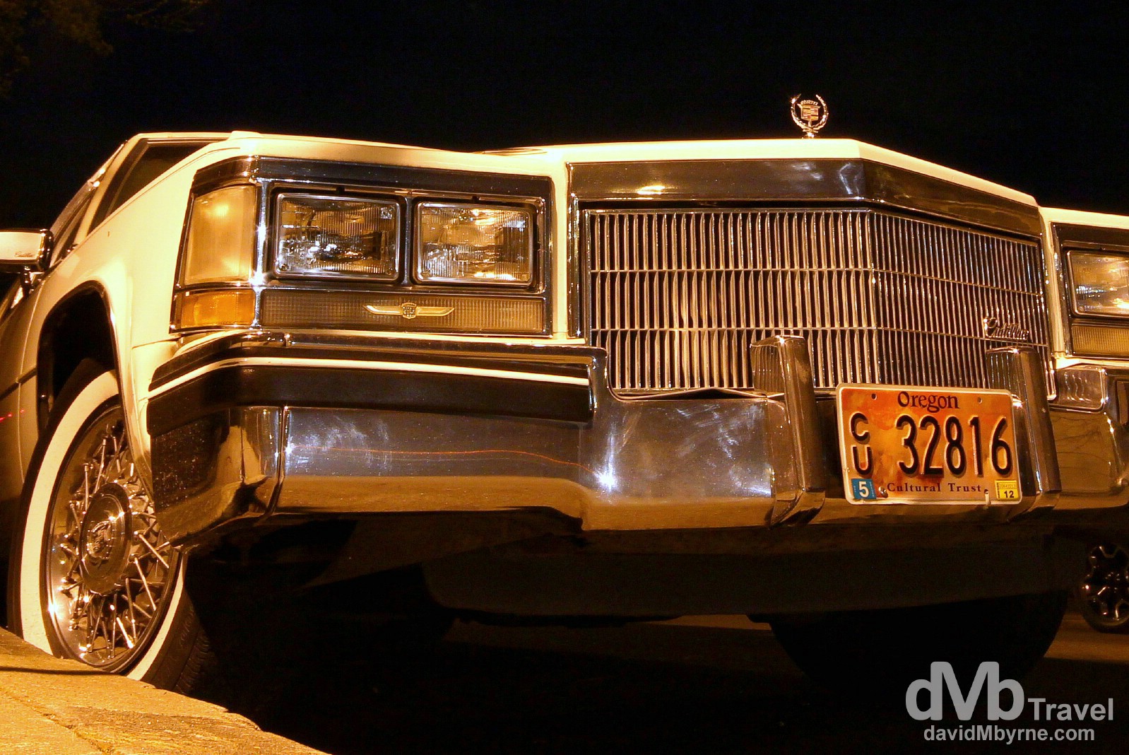 A Cadillac off Alberta street in the Alberta Arts District in Portland, Oregon, USA. March 28, 2013. 
