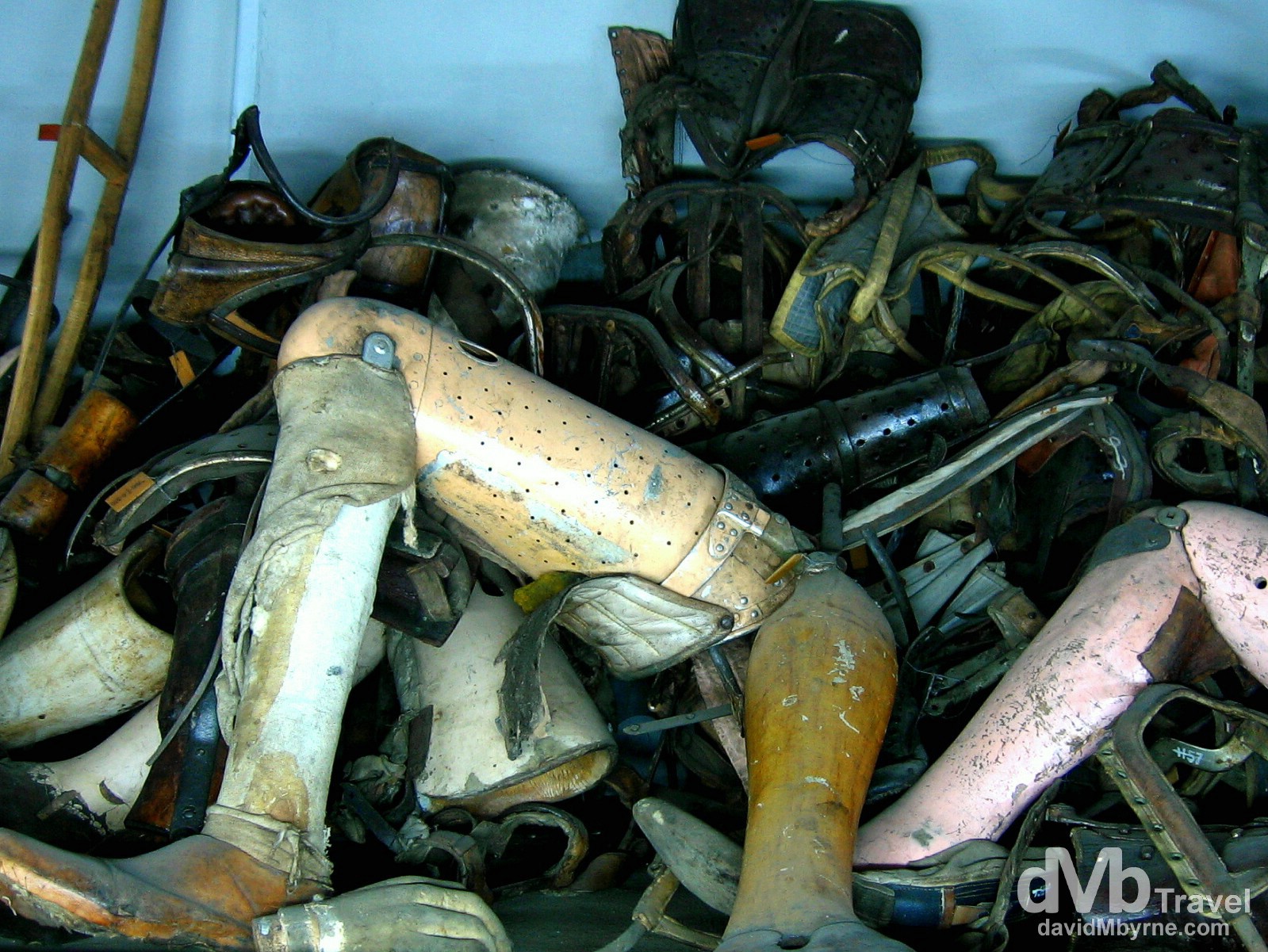 Prosthetic limbs of victims on display in Block 5 of The State Museum in O?wi?cim (Auschwitz), Poland. March 7, 2006.