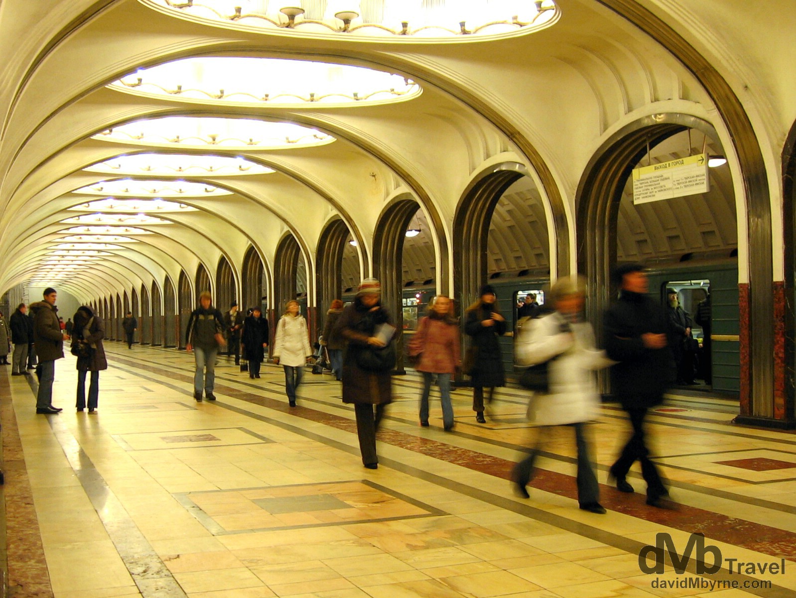Mayakovskaya metro station. Moscow, Russia. February 25, 2006.