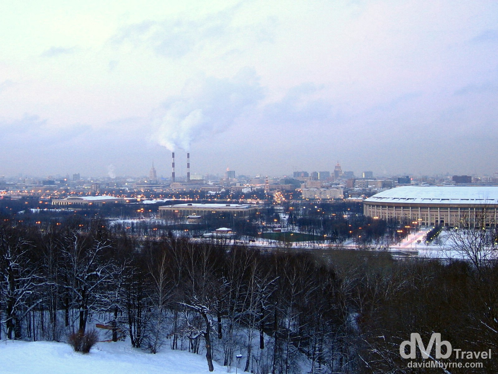 A section of Moscow as seen from Sparrow Hills overlooking the city. Moscow, Russia. February 26, 2006. 