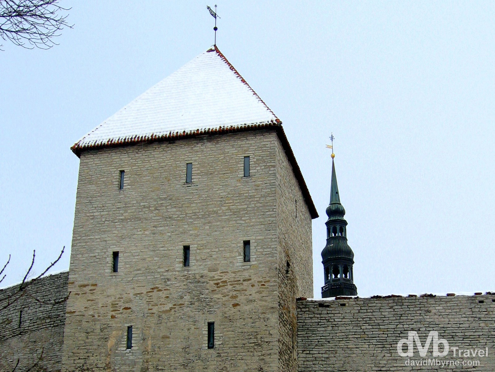 Walls, towers & spires. Old Town, Tallinn, Estonia. March 2, 2006.