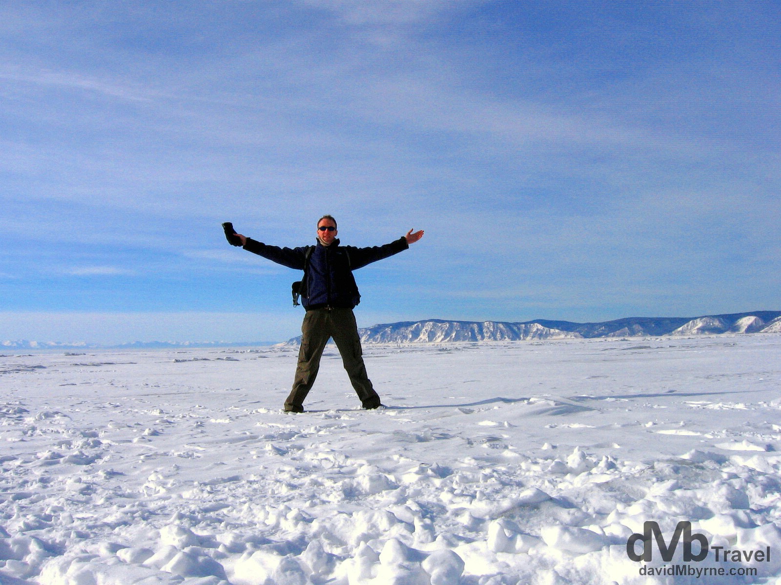 On the frozen expanse of Lake Baikal in Siberian Russia. February 18, 2006. 