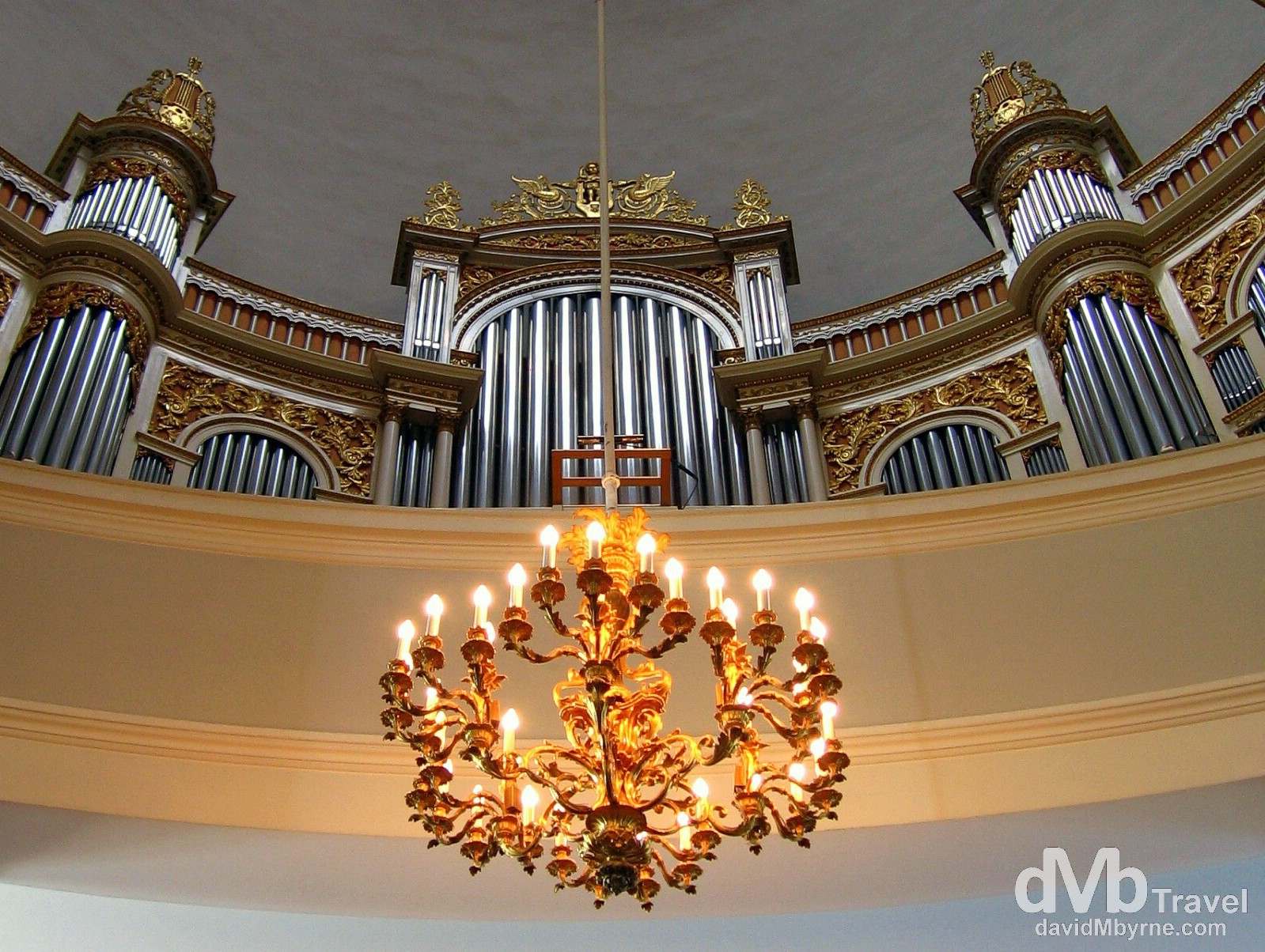 The organ of the cathedral in Helsinki, Finland. March 1, 2006.