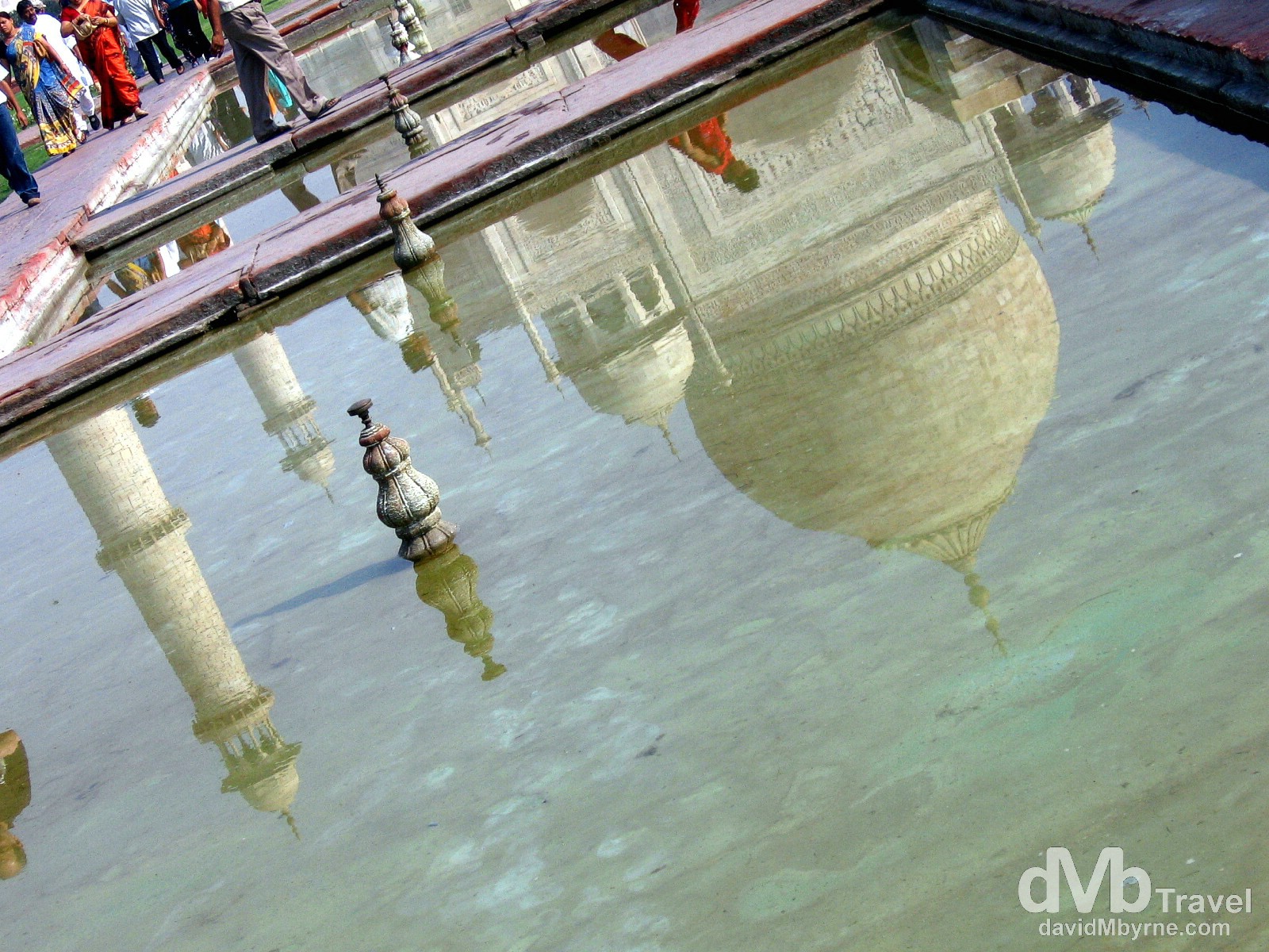 Reflections in the pool fronting the Taj Mahal, Agra, Uttar Pradesh, India. March 25, 2008.
