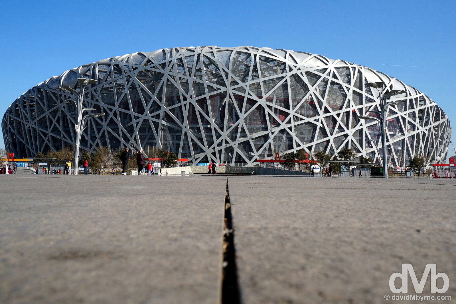 The National Stadium, a.k.a. the Bird’s Nest, in Beijing Olympic Park, Beijing, China. February 5, 2015.