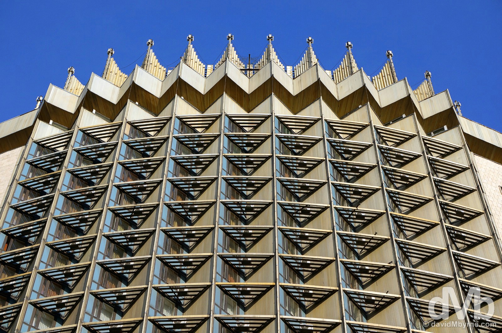The upper floors of Hotel Kazakhstan in Almaty, Kazakhstan. February 21, 2015.