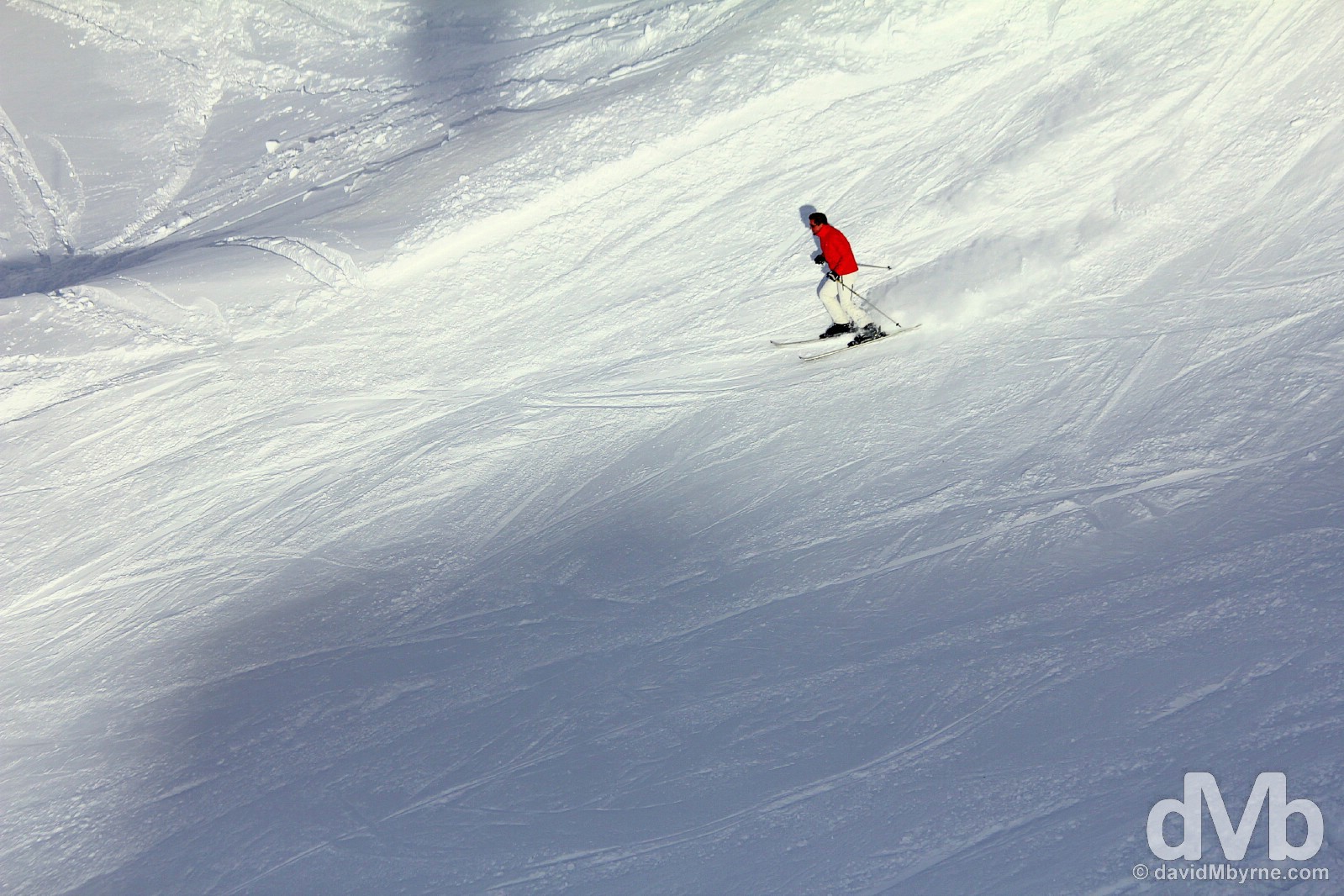 A skier on the slopes at the Shymbulak Ski Resort in the Zailiysky Alatau range in southern Kazakhstan. February 14, 2015.  