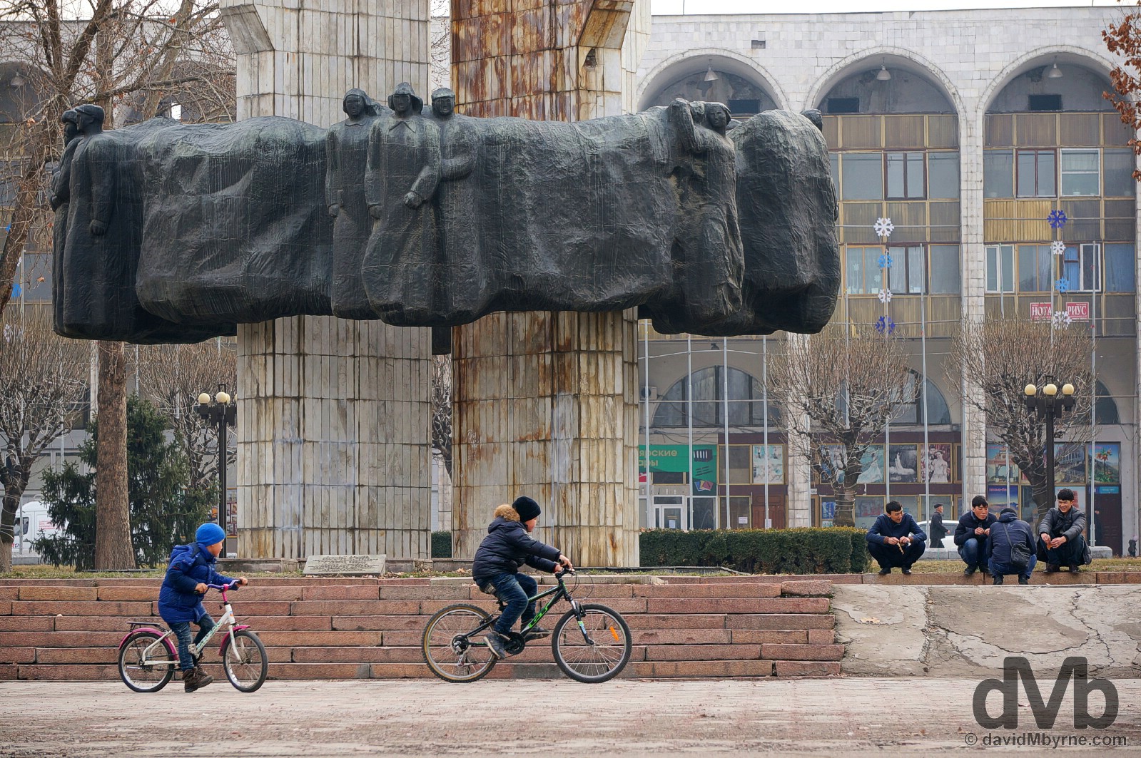 A Soviet-era monstrosity off Ala-Too Square in central Bishkek, Kyrgyzstan. February 23, 2015. 