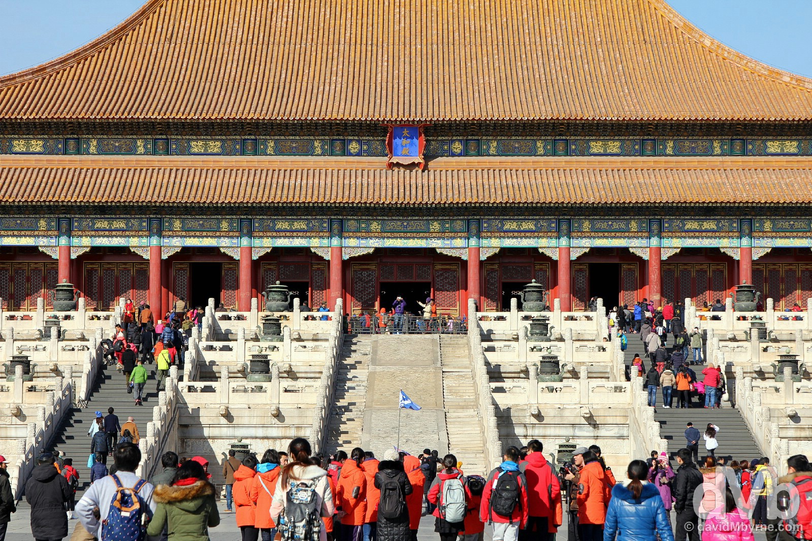 Tai He Dian (Hall of Supreme Harmony) in the Place Museum, a.k.a. The Forbidden City, the first & main hall of the three major halls of the outer court of the Forbidden City, in Beijing, China. February 4, 2015.