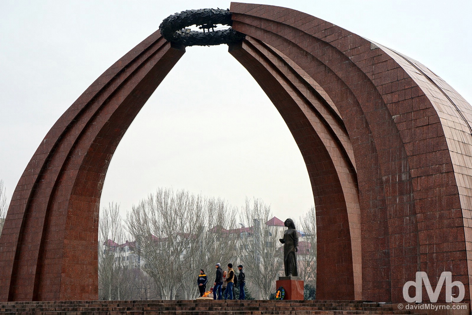 The War Memorial in Victory Square, Bishkek, Kyrgyzstan. February 23, 2015. 