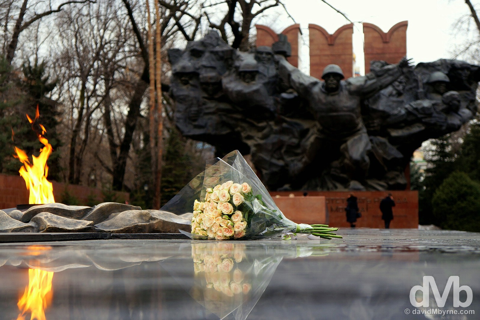 The War Memorial in Panfilov Park, Almaty, Kazakhstan. February 13, 2015. 