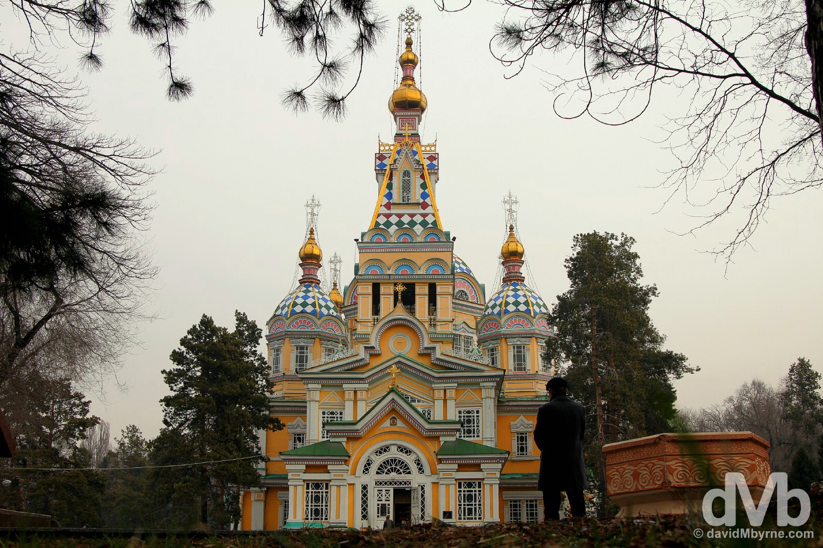 Zenkov Cathedral in Panfilov Park, Almaty, Kazakhstan. February 15, 2015. 