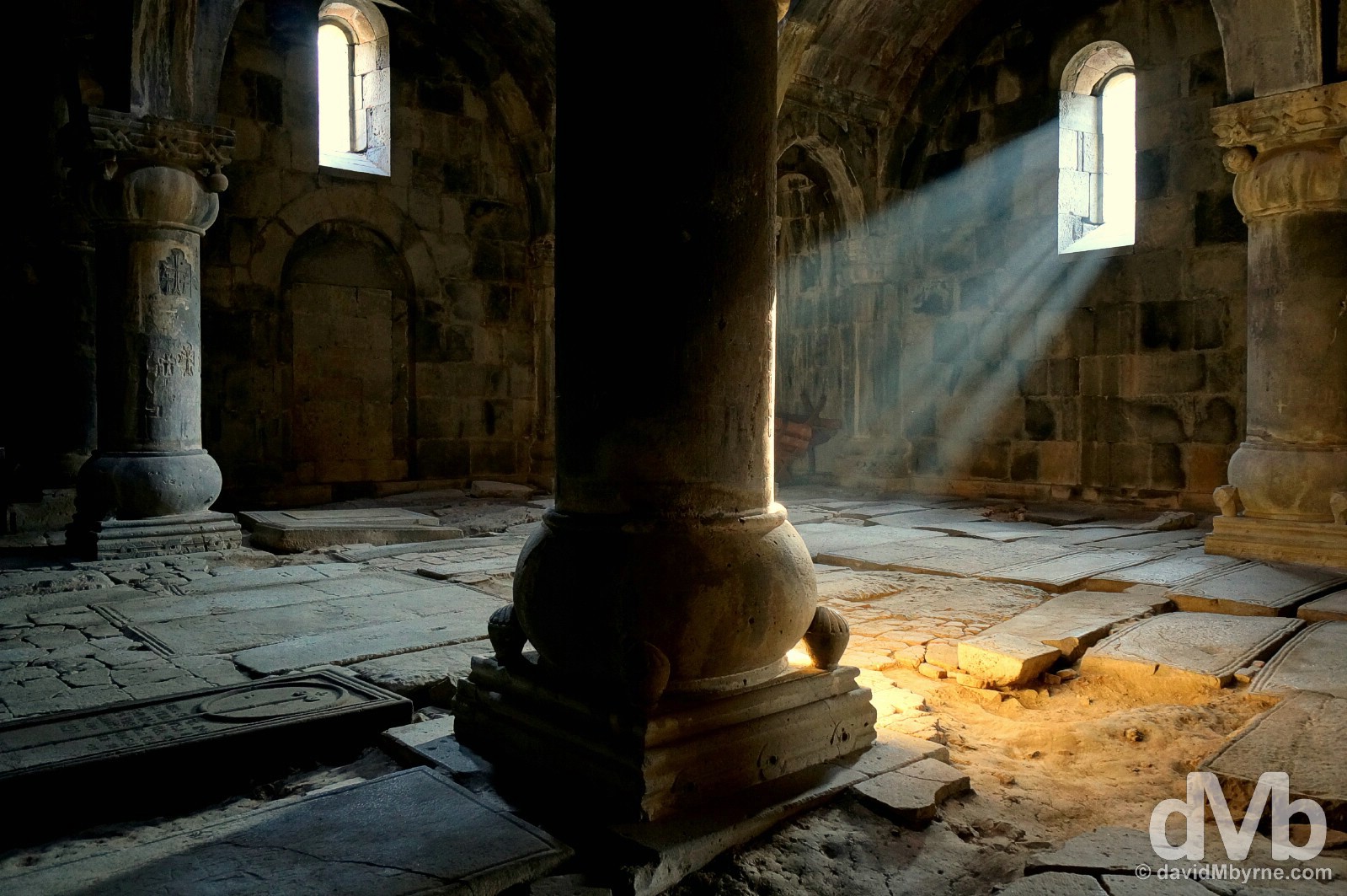 The musty interior of the UNESCO-listed Sanahin Monastery in Lori Marz, Armenia. March 16, 2015.