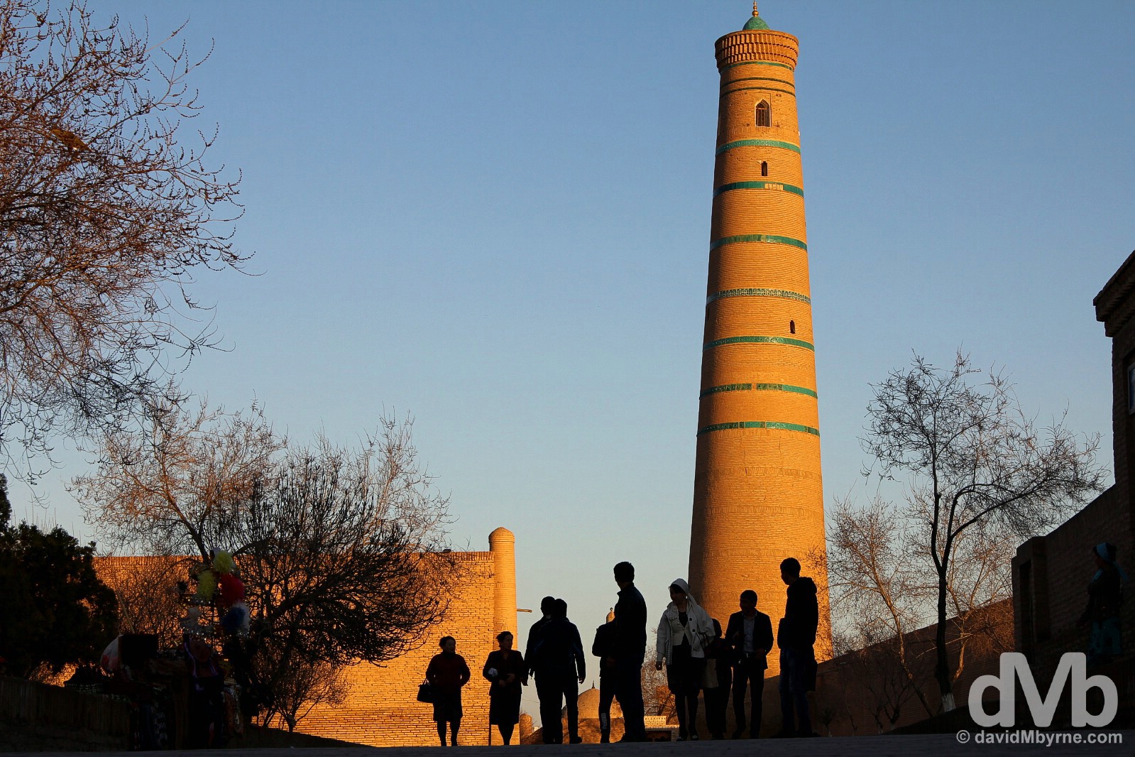 Sunset on Pahlavon Mahmud in Khiva, Uzbekistan. March 13, 2015.