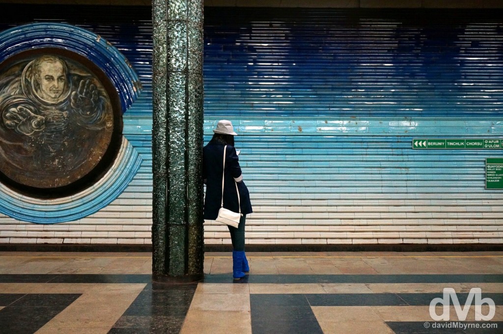 Kosmonavtlar Metro Station of the Uzbekistan Line of the metro in Tashkent, Uzbekistan. March 17, 2015.