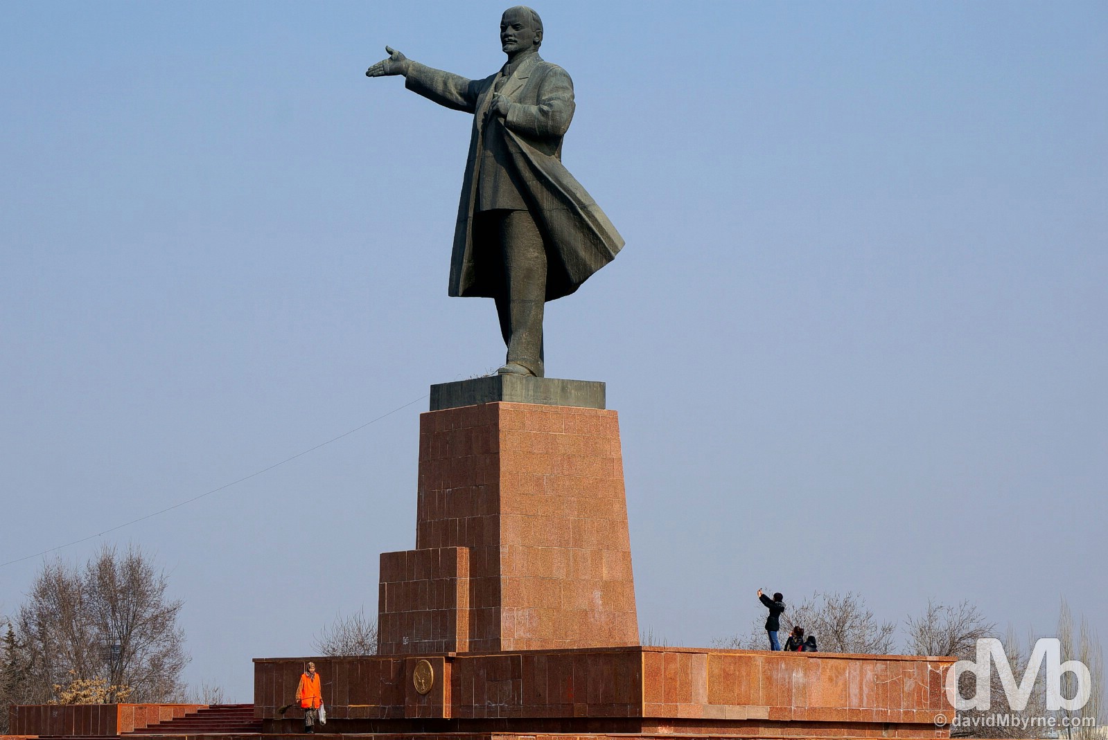 The Lenin Statue in Osh, southern Kyrgyzstan. March 3, 2015. 