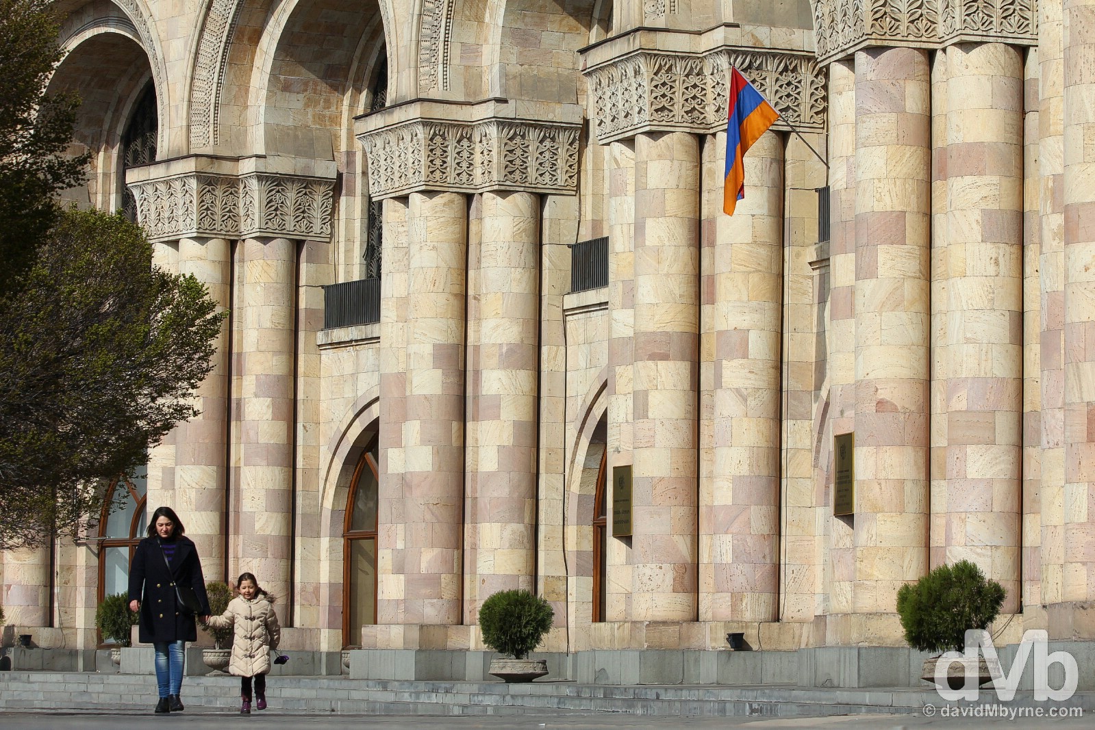 Outside the Ministry of Foreign Affairs in Hanrapetutyan Hraparak (Republic Square), Yerevan, Armenia. March 25, 2015.