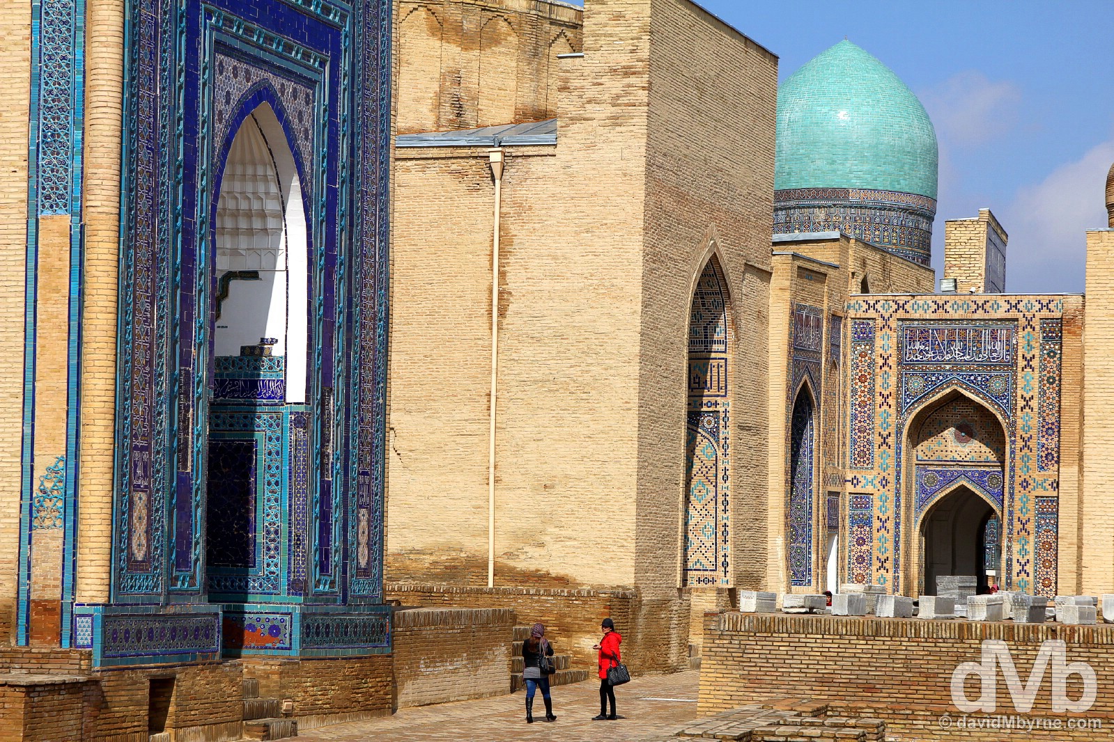 Shah-i-Zinda, the Avenue of Mausoleums, in Samarkand, Uzbekistan. March 8, 2015. 