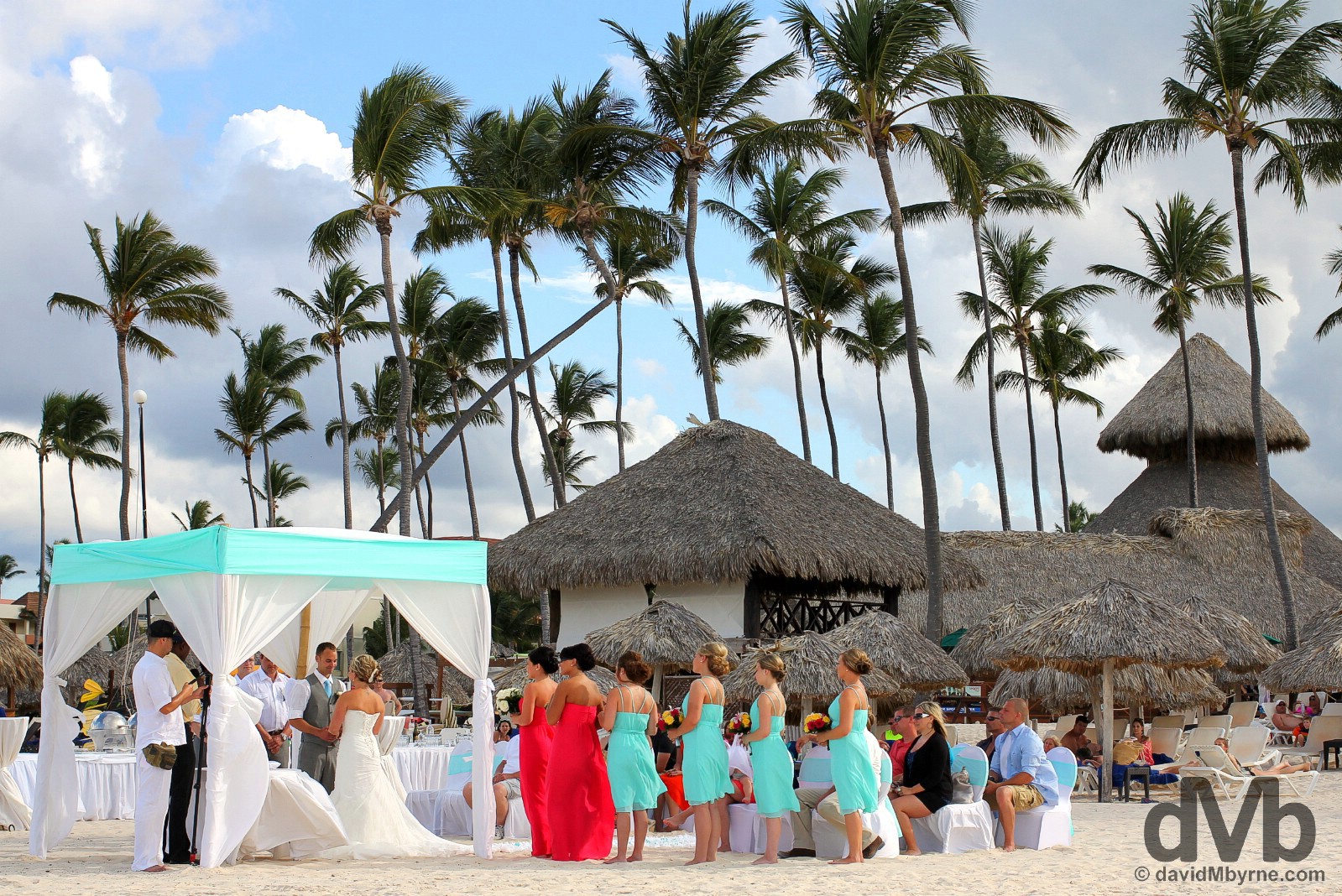 A wedding on Bavaro Beach, Punta Cana, Dominican Republic. May 27, 2015.