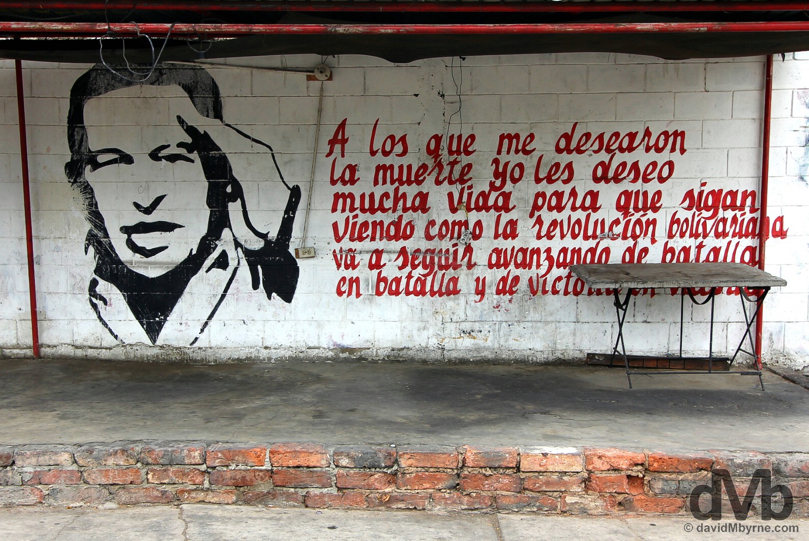 A Hugo Chavez mural on Avenida Padilla Calle 93, Maracaibo, Venezuela. June 22, 2015.