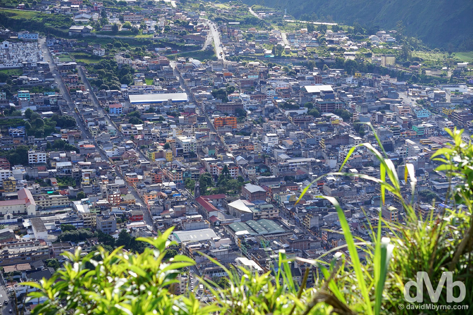 Banos, Ecuador as as seen from the Bellavista lookout overlooking the town. July 9, 2015.  