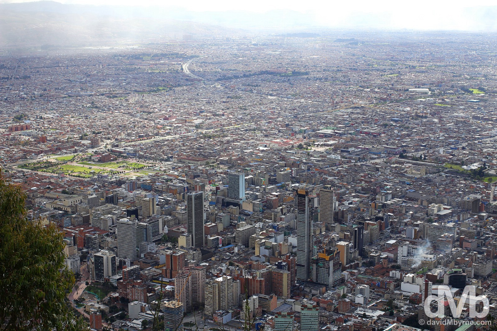The city of Bogota as seen from Cerro de Monserrate overlooking the city. Bogota, Colombia. June 28, 2015. 