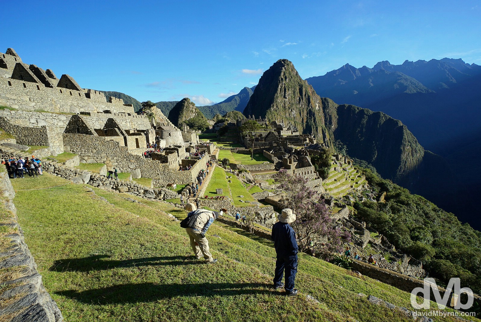 Watching sunrise from the Eastern Agricultural Sector terraces in Machu Picchu, Peru. August 15, 2015. 