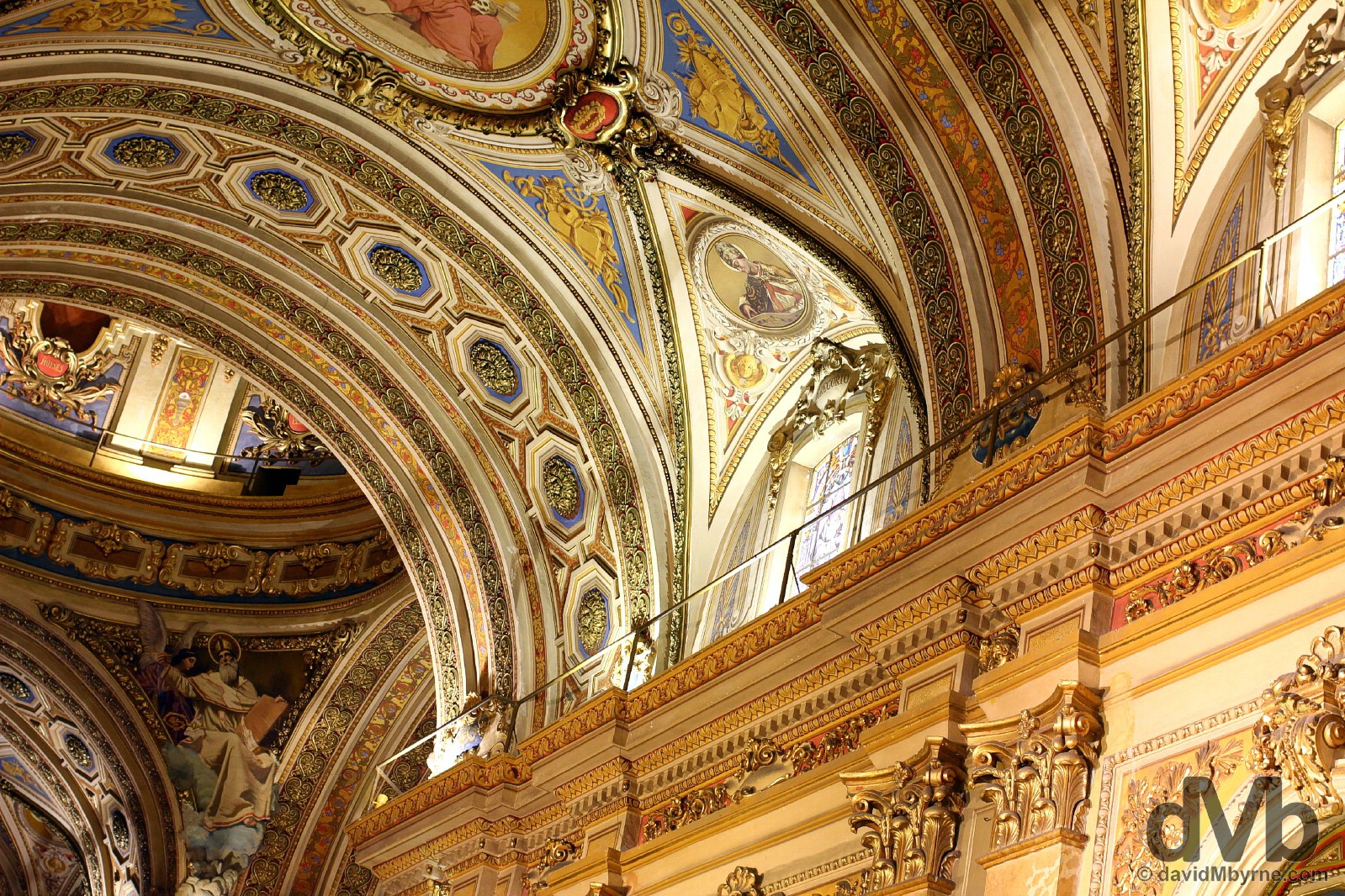 A portion of walls and ceiling of the Cathedral in Cordoba, Argentina. September 23, 2015. 