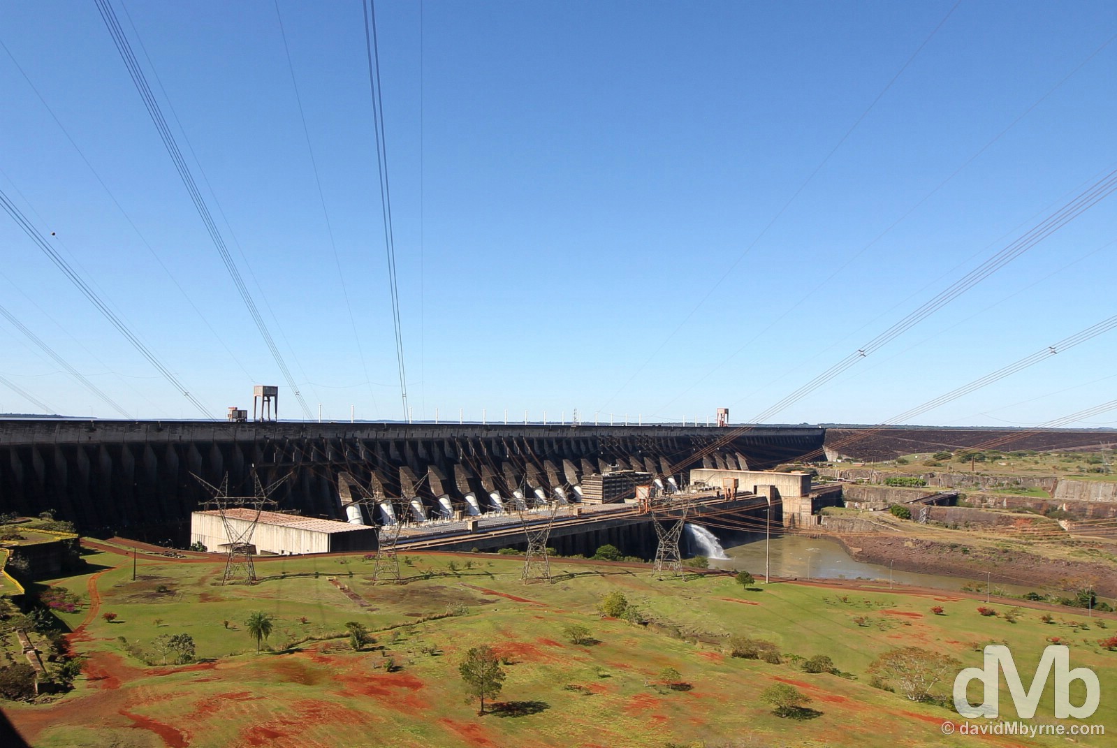 An overview of the massive Itaipu Dam on the Brazilian Paraguayan border. September 13, 2015. 
