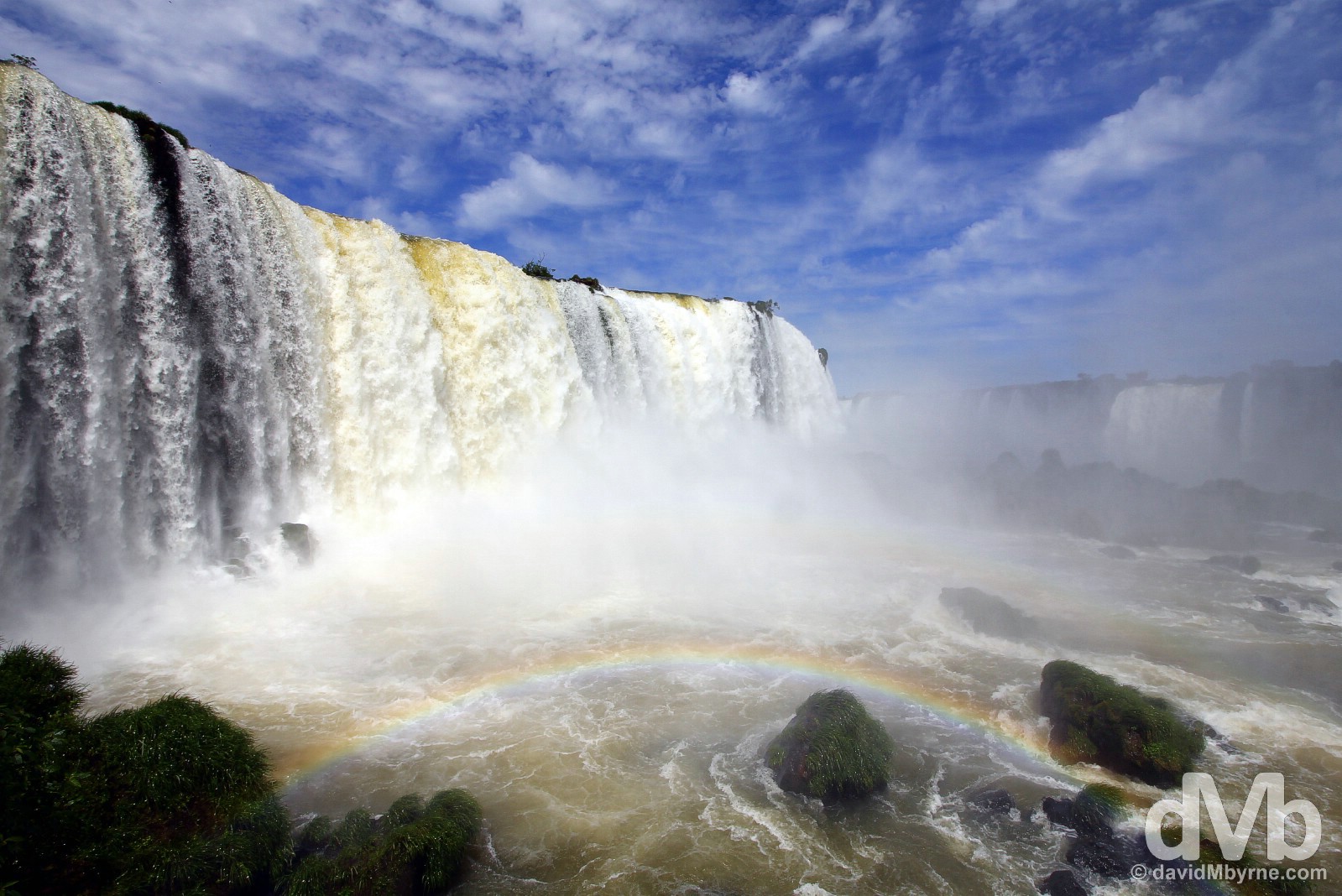 Rainbow at Iguazu Falls in Parque Nacional Do Iguacu, Brazil. September 12, 2015. 