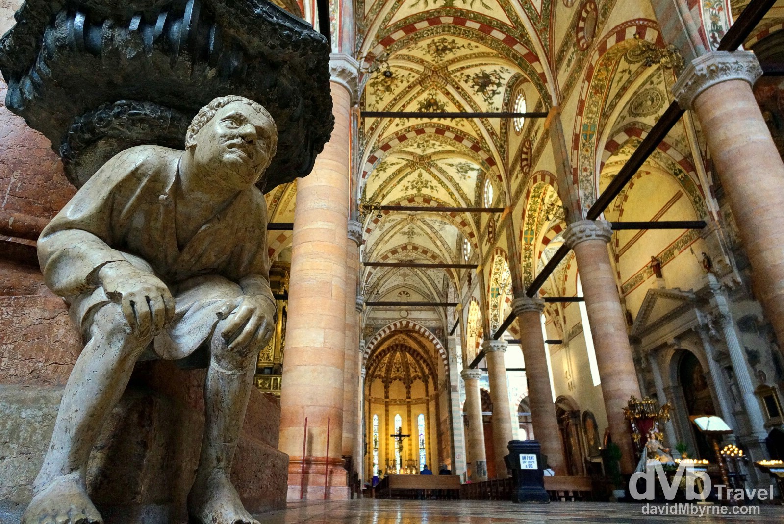 The interior of the Church of Saint Anastasia in Verona, Italy. March 17, 2014. 