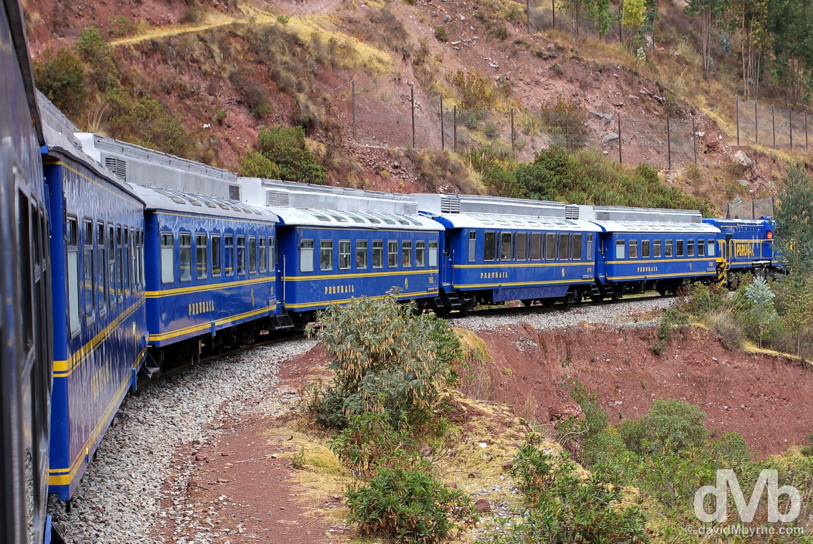 Peru Rail’s 07:42 Expedition service from Cusco to Machu Picchu Peublo/Aguas Calientes, Peru. August 14, 2015.