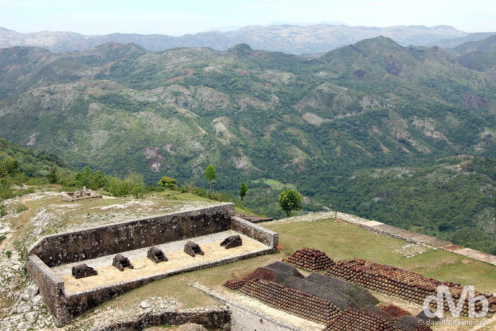 The Haitian countryside as seen from the UNESCO-listed Citadelle Laferrière in northern Haiti, Hispaniola, Greater Antilles. May 22, 2015.