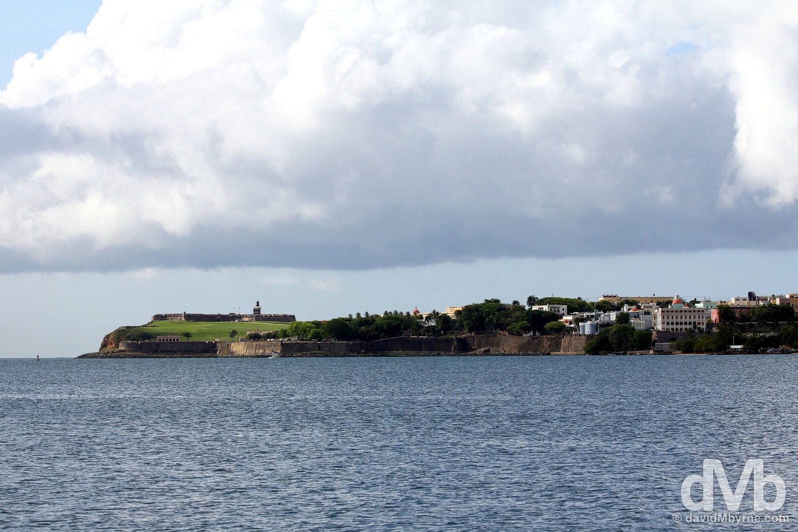 Old San Juan as seen from Bahia de San Juan in Cataño. Puerto Rico, Greater Antilles. June 2, 2015.